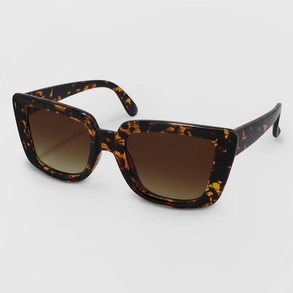 slide 2 of 2, Women's Animal Print Cateye Plastic Sunglasses - A New Day Brown, 1 ct