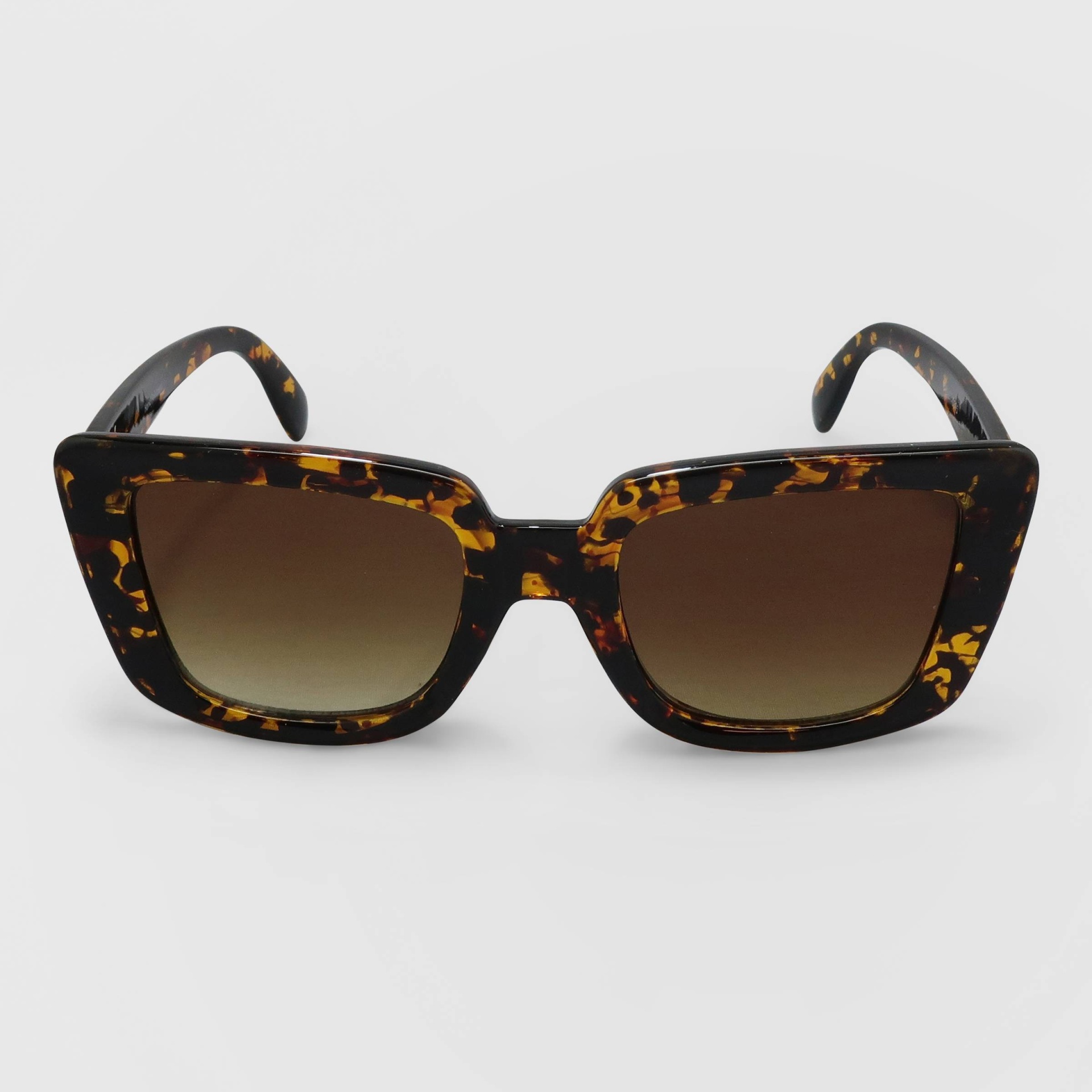 slide 1 of 2, Women's Animal Print Cateye Plastic Sunglasses - A New Day Brown, 1 ct
