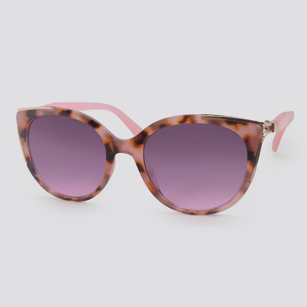slide 2 of 2, Animal Print Cateye Plastic Metal Combo Sunglasses - A New Day Pink, 1 ct