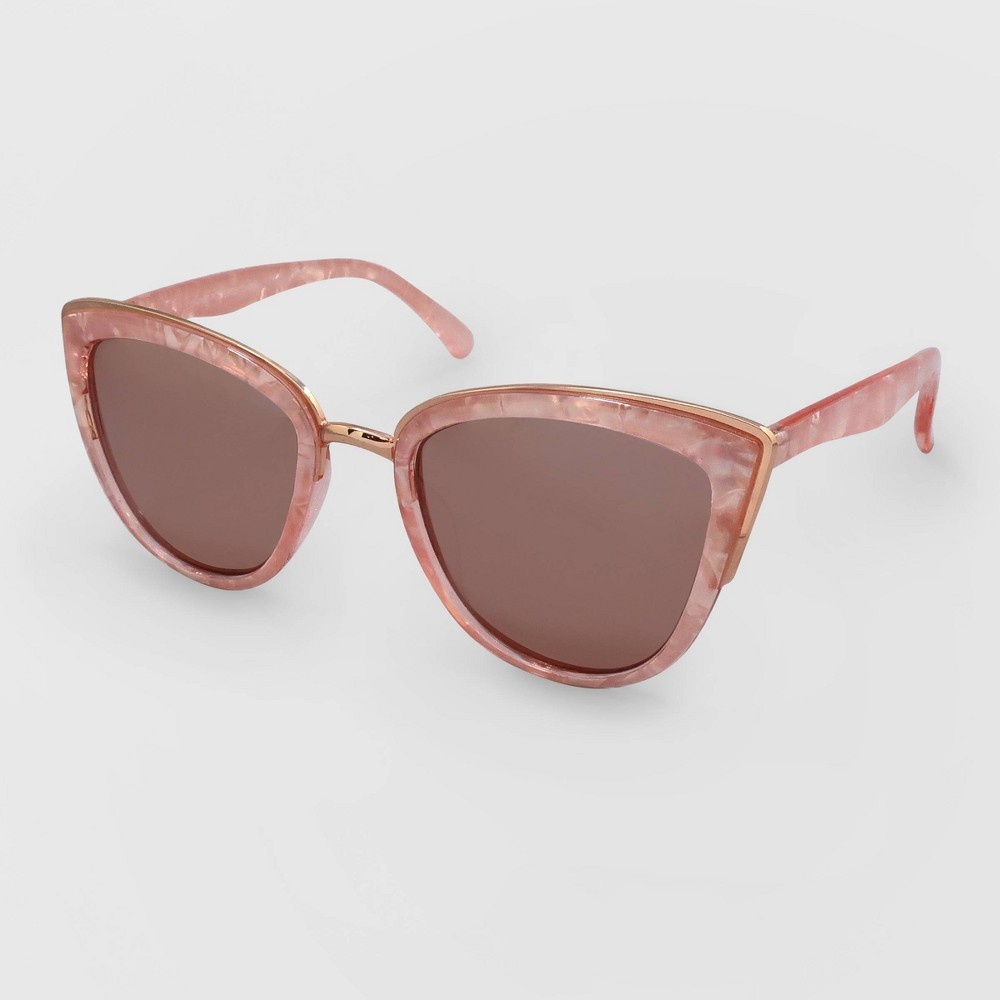 Women's Plastic Geometric Cateye Sunglasses - Wild Fable™ Pink