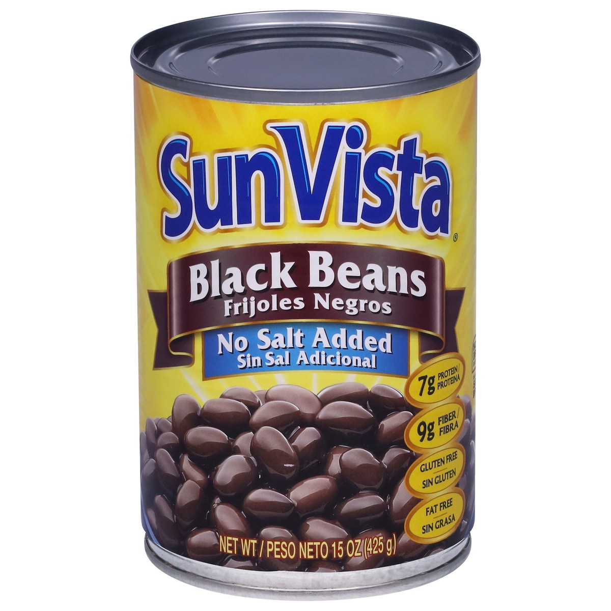 slide 1 of 9, SunVista No Salt Added Black Beans 15 oz, 15 oz