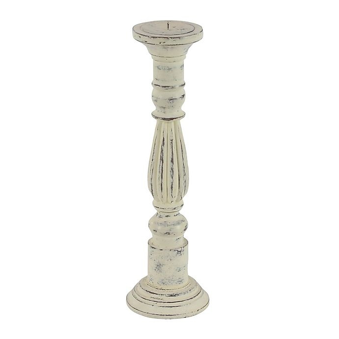 slide 2 of 7, Ridge Road Decor Wood Baluster Candle Holder Set - White, 3 ct