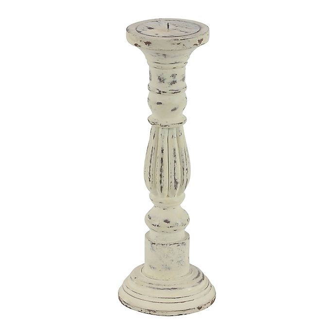 slide 4 of 7, Ridge Road Decor Wood Baluster Candle Holder Set - White, 3 ct