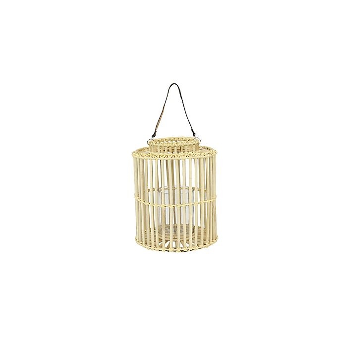 slide 4 of 4, Ridge Road Decor Cylindrical Rattan Birdcage Lantern - Natural, 1 ct