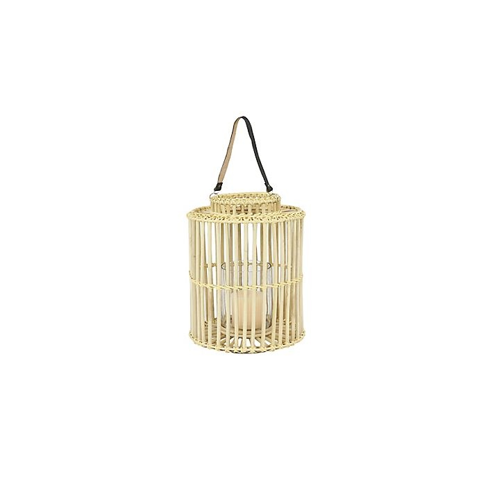 slide 1 of 4, Ridge Road Decor Cylindrical Rattan Birdcage Lantern - Natural, 1 ct