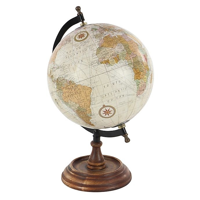 slide 4 of 7, Ridge Road Decor Vintage Style Globe, 14 in