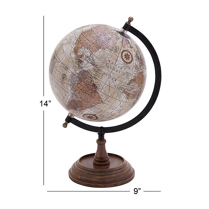 slide 6 of 7, Ridge Road Decor Vintage Style Globe, 14 in