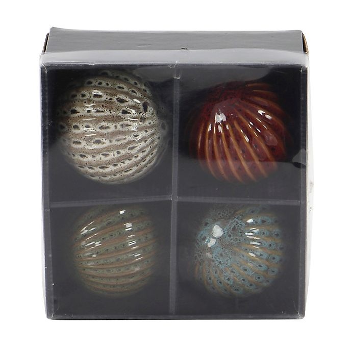 slide 4 of 5, Ridge Road Decor Fluted Ceramic Ball Sculptures, 4 ct