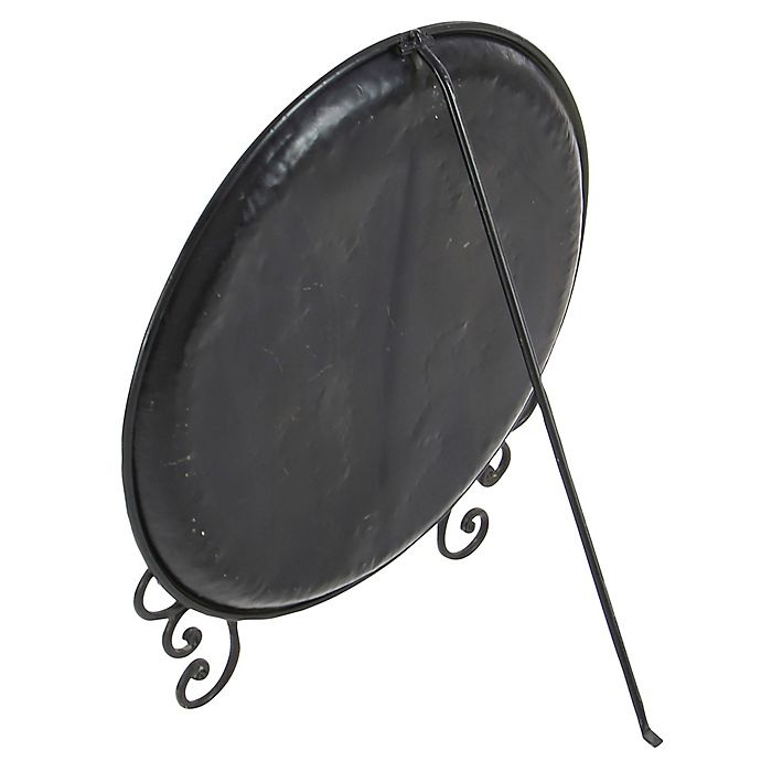 slide 5 of 7, Ridge Road Decor Fleur de Lis Decorative Iron Plate with Stand - Brown, 1 ct