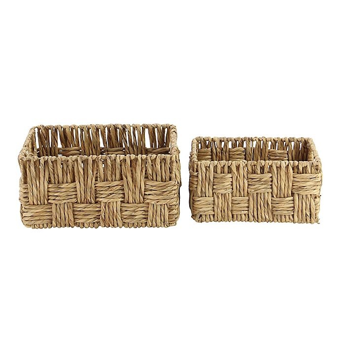 slide 4 of 7, Ridge Road Decor Rectangular Wicker Basket Set, 2 ct