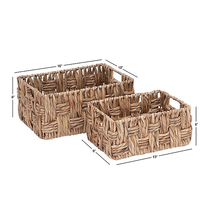 slide 2 of 7, Ridge Road Decor Rectangular Wicker Basket Set, 2 ct