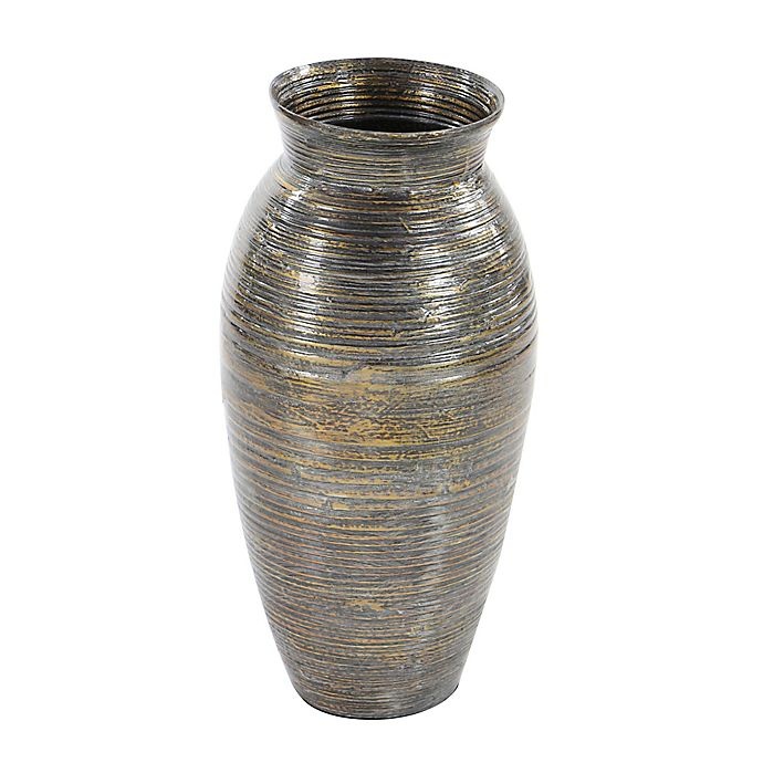 slide 3 of 5, Ridge Road Decor Bamboo Wood Urn Vase - Mocha, 1 ct