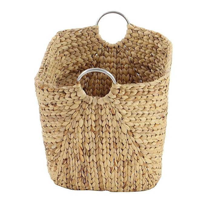 slide 3 of 6, Ridge Road Decor Oval Seagrass Basket with Metal Handles, 1 ct