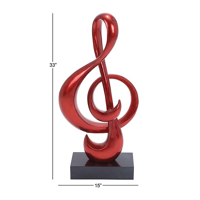 slide 4 of 6, Ridge Road Decor Treble Clef Sculpture - Red, 1 ct