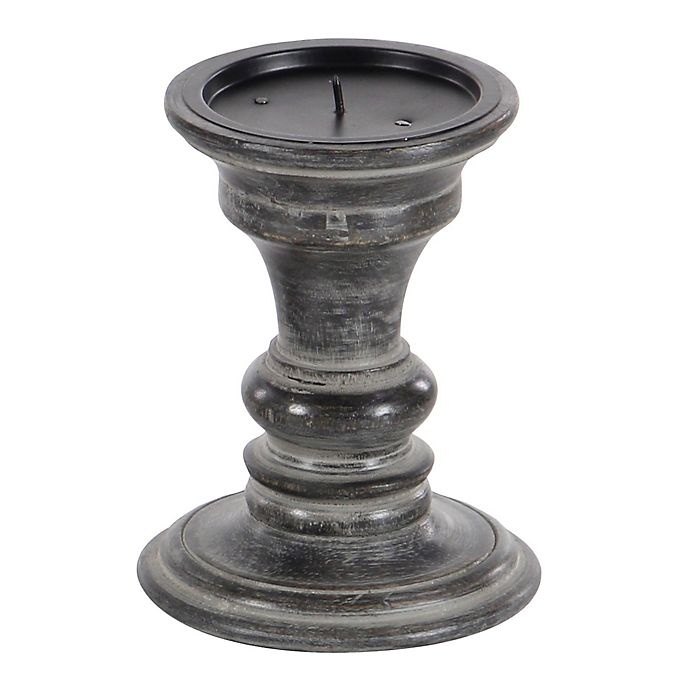 slide 4 of 7, Ridge Road Decor Rustic Wood Candle Holder Set - Espresso, 3 ct