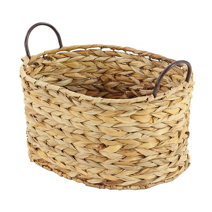 slide 4 of 9, Ridge Road Decor Braided Oval Wicker Basket Set, 3 ct