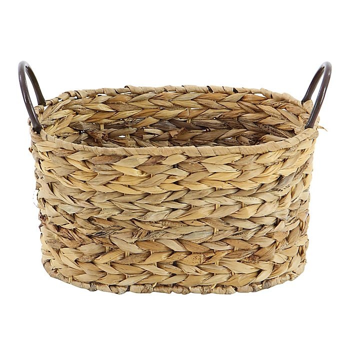 slide 3 of 9, Ridge Road Decor Braided Oval Wicker Basket Set, 3 ct