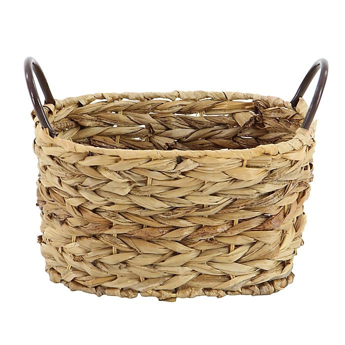 slide 7 of 9, Ridge Road Decor Braided Oval Wicker Basket Set, 3 ct