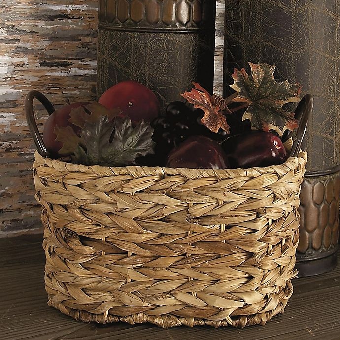 slide 8 of 9, Ridge Road Decor Braided Oval Wicker Basket Set, 3 ct