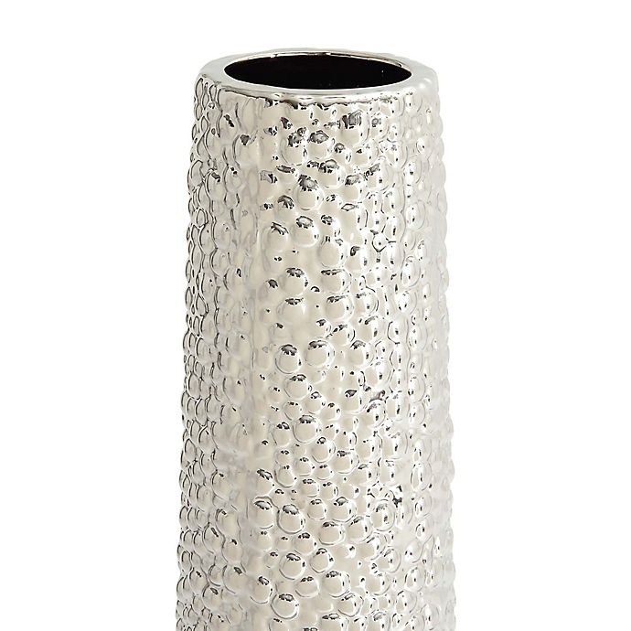 slide 2 of 4, Ridge Road Decor Bubbled Ceramic Vase - Silver, 40 in