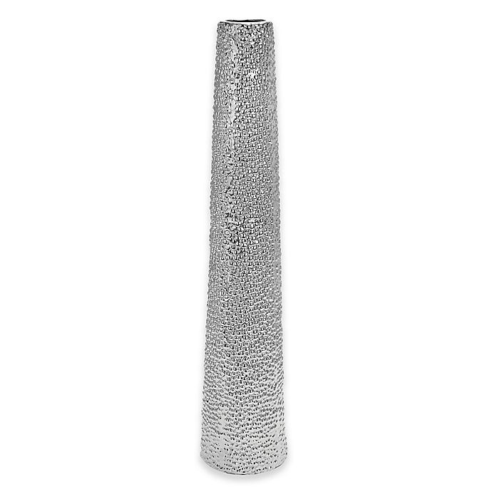 slide 1 of 4, Ridge Road Decor Bubbled Ceramic Vase - Silver, 40 in