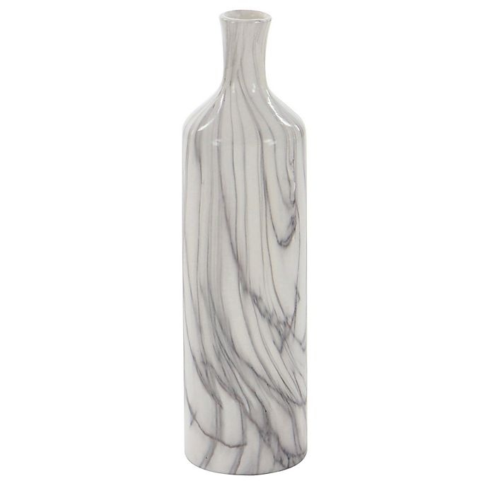 slide 4 of 9, Ridge Road Decor Marbled Ceramic Round Bottle Vase Set - Grey, 3 ct