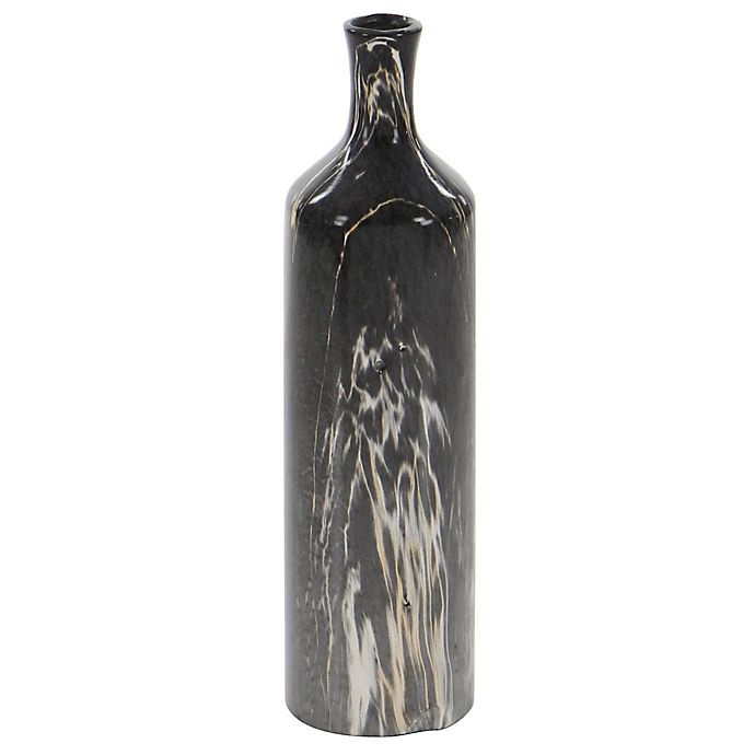 slide 5 of 9, Ridge Road Decor Marbled Ceramic Round Bottle Vase Set - Grey, 3 ct