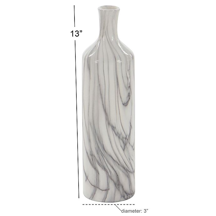 slide 8 of 9, Ridge Road Decor Marbled Ceramic Round Bottle Vase Set - Grey, 3 ct