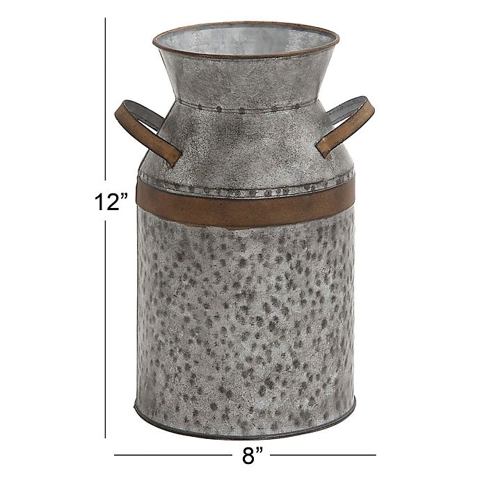 slide 4 of 4, Ridge Road Decor Galvanized Iron Decorative Milk Can - Grey, 1 ct