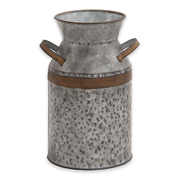 slide 1 of 4, Ridge Road Decor Galvanized Iron Decorative Milk Can - Grey, 1 ct