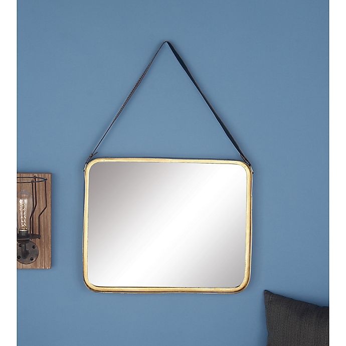 slide 2 of 5, Ridge Road Decor Modern Reflections 16-Inch Square Wall Mirror - Gold, 59 in 16 in