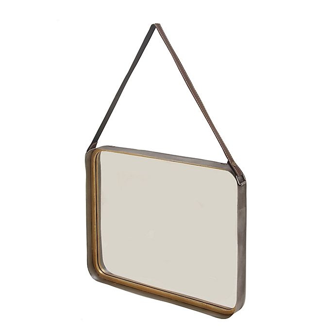 slide 3 of 5, Ridge Road Decor Modern Reflections 16-Inch Square Wall Mirror - Gold, 59 in 16 in