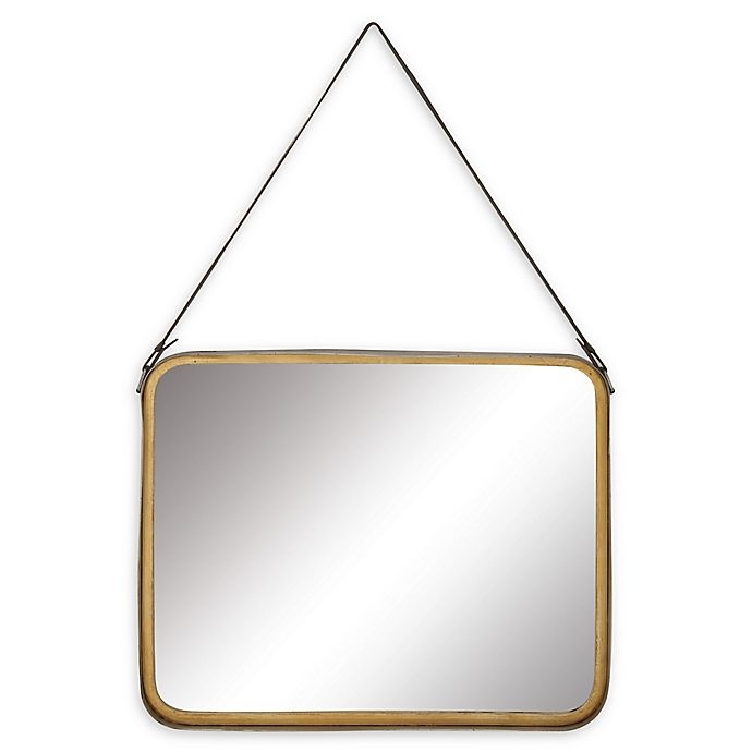 slide 1 of 5, Ridge Road Decor Modern Reflections 16-Inch Square Wall Mirror - Gold, 59 in 16 in