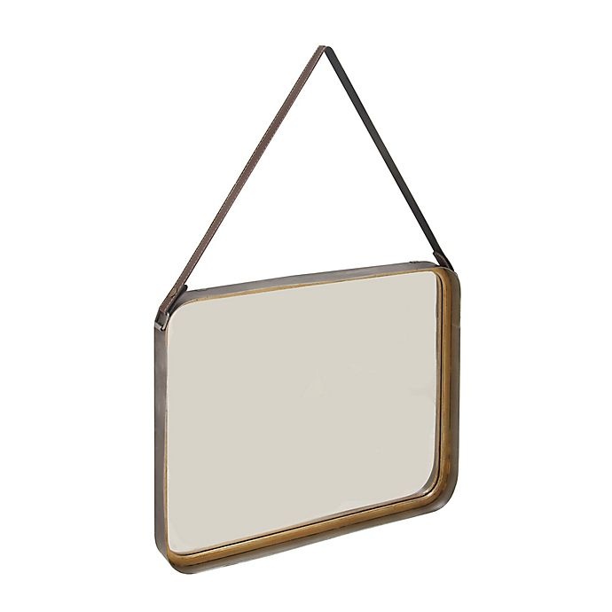 slide 4 of 5, Ridge Road Decor Modern Reflections 16-Inch Square Wall Mirror - Gold, 59 in 16 in