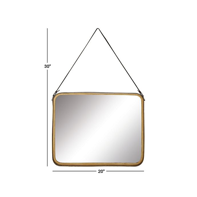 slide 5 of 5, Ridge Road Decor Modern Reflections 16-Inch Square Wall Mirror - Gold, 59 in 16 in