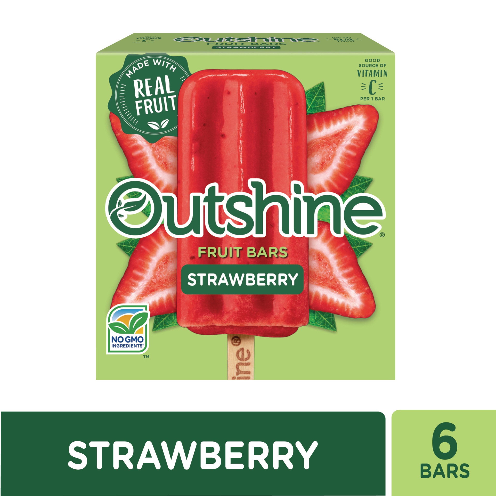 slide 1 of 7, Outshine Strawberry Frozen Fruit Bars, 6 ct