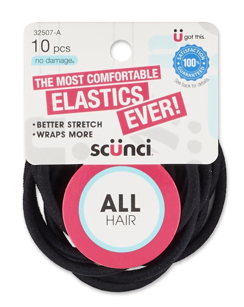 slide 1 of 3, scünci All Hair Types Nylon Elastics, 10 ct