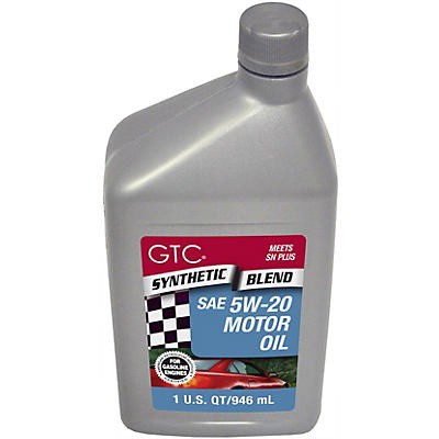 slide 1 of 1, GTC Synthetic Blend SAE 5W-20 Motor Oil, 1 qt