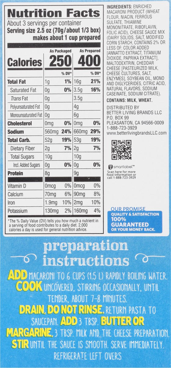 slide 9 of 9, Signature Select Original Macaroni & Cheese Dinner 7.25 oz, 7.25 oz