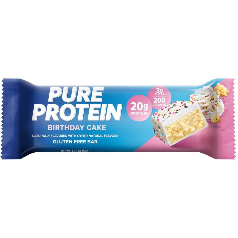 slide 2 of 6, Pure Protein 20g Protein Bar - Birthday Cake - 12ct, 20 gram, 12 ct
