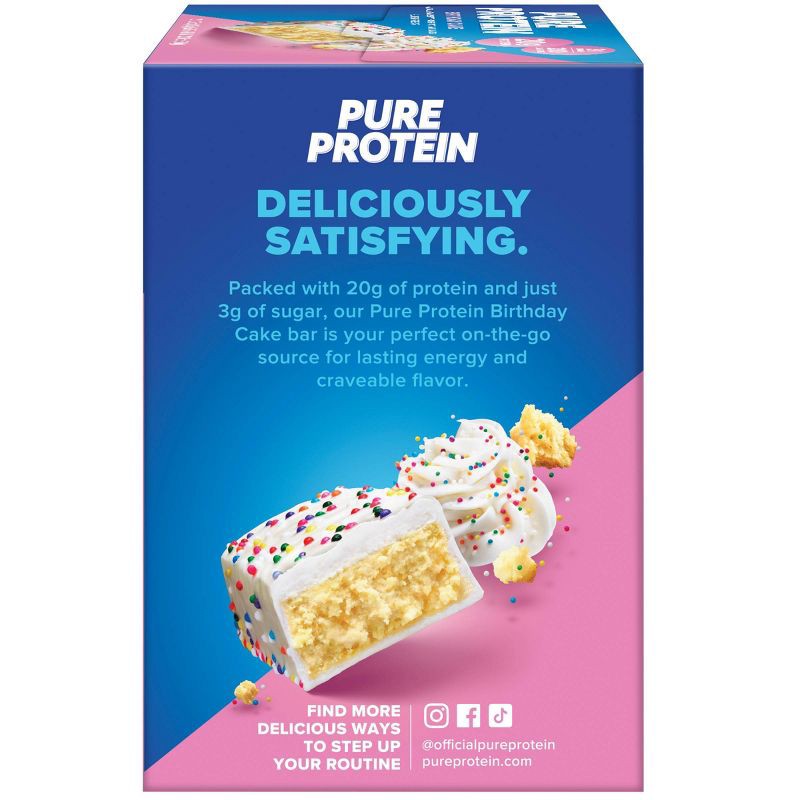 slide 6 of 6, Pure Protein 20g Protein Bar - Birthday Cake - 12ct, 20 gram, 12 ct