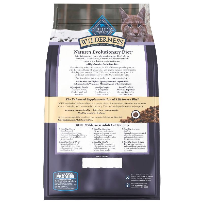 slide 2 of 11, Blue Buffalo Wilderness High Protein Natural Adult Dry Cat Food Chicken Flavor - 4lbs, 4 lb