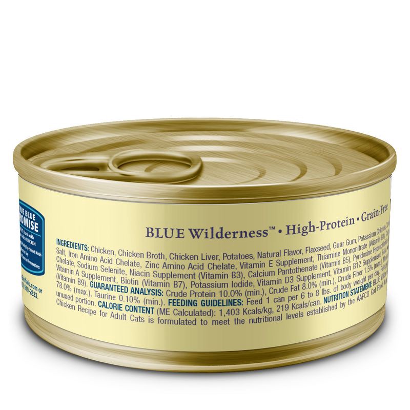slide 2 of 10, Blue Buffalo Wilderness High Protein Grain Free Natural Adult Pate Wet Cat Food with Chicken Recipe - 5.5oz, 5.5 oz