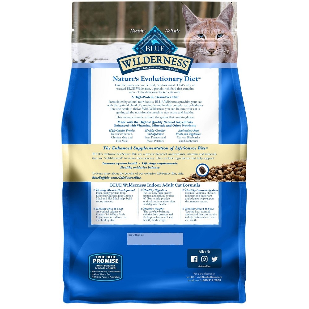 slide 2 of 6, Blue Buffalo Wilderness Grain Free Indoor with Chicken Adult Premium Dry Cat Food - 2lbs, 2 lb
