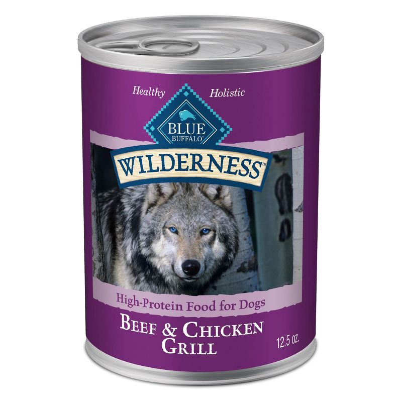 slide 1 of 11, Blue Buffalo Wilderness High Protein, Natural Adult Wet Dog Food with Beef & Chicken Grill - 12.5oz, 12.5 oz