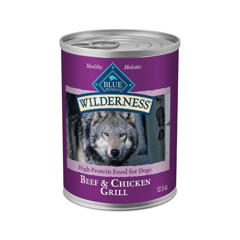 slide 1 of 10, Blue Buffalo Wilderness High Protein, Natural Adult Wet Dog Food with Beef & Chicken Grill - 12.5oz, 12.5 oz