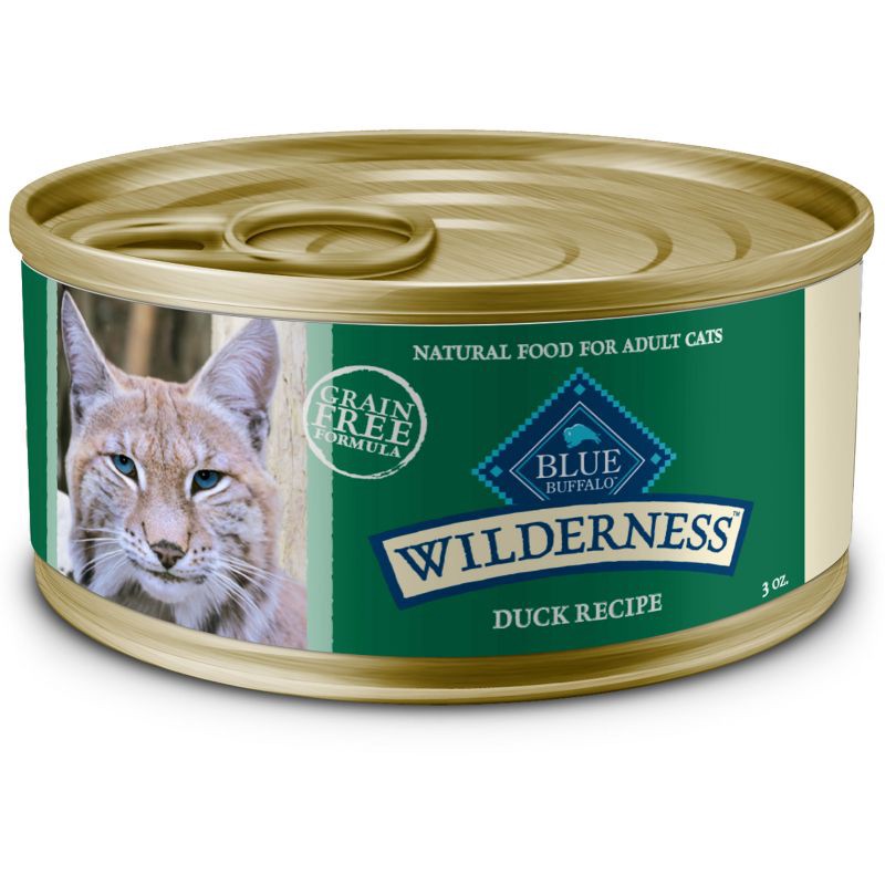slide 8 of 8, Blue Buffalo Wilderness High Protein Grain Free Natural Adult Pate Wet Cat Food with Duck Recipe - 3oz, 3 oz
