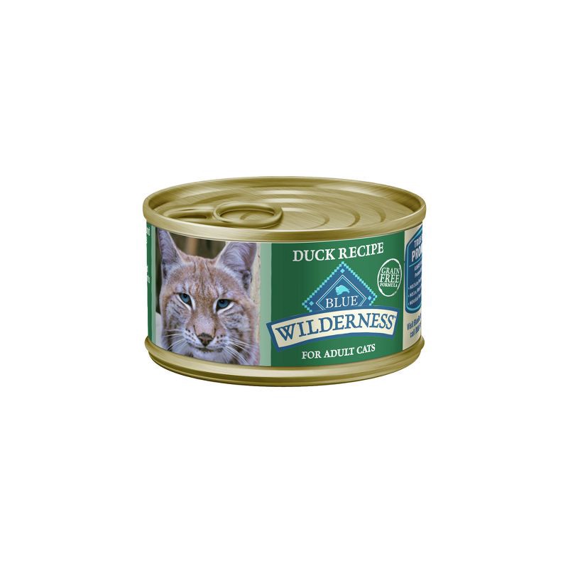 slide 1 of 8, Blue Buffalo Wilderness High Protein Grain Free Natural Adult Pate Wet Cat Food with Duck Recipe - 3oz, 3 oz
