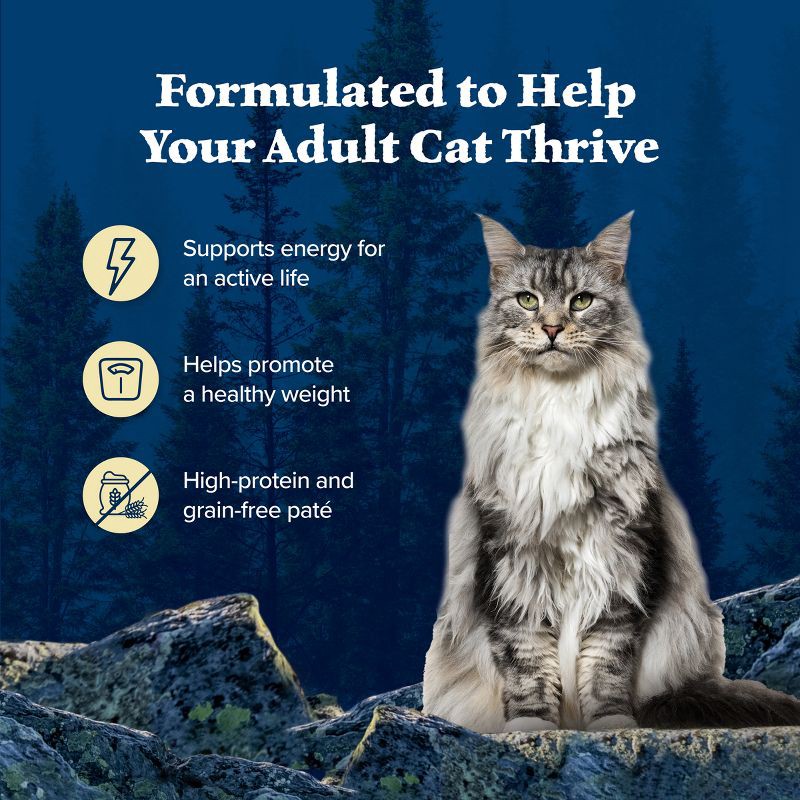 slide 4 of 11, Blue Buffalo Wilderness High Protein, Natural Adult Pate Wet Cat Food Variety Pack with Chicken, Salmon, Duck Flavor - 3oz/12ct, 12 ct; 3 oz