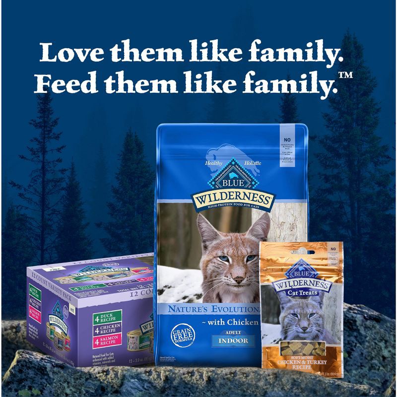 slide 9 of 11, Blue Buffalo Wilderness High Protein, Natural Adult Pate Wet Cat Food Variety Pack with Chicken, Salmon, Duck Flavor - 3oz/12ct, 12 ct; 3 oz